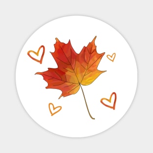 Autumn Love- Girl In Red- Love- Romance-October (Filled) Magnet